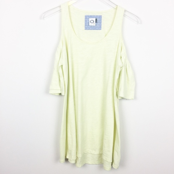 Akemi + Kin | Anthro Promonade Yellow Cold Shoulder Tee Top - Picture 2 of 6